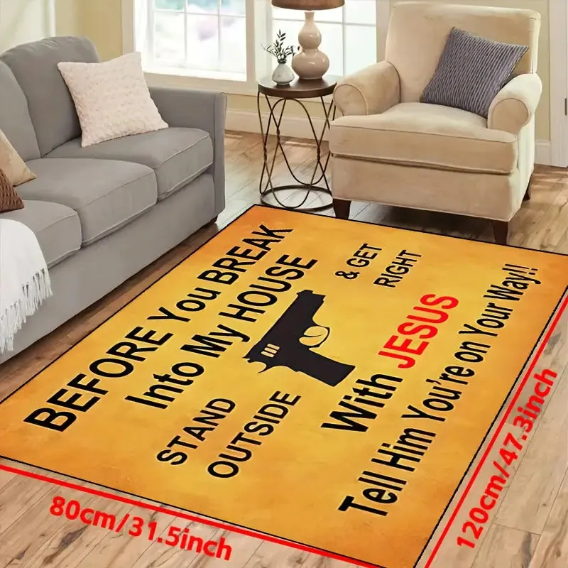 Christianartbag Door Mats, 1pc Funny Coir Doormat, Before You Break Into My House, Stand Outside Front Door Mat Entryway Outdoor Mat With Heavy Duty Front Porch Welcome Mats Entry Natural Coconut Brown Mat, CABDM04170923.