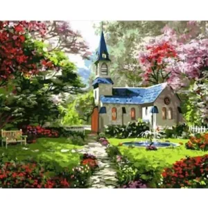 Church in the Forest – Canvastly DIY Paint By Numbers