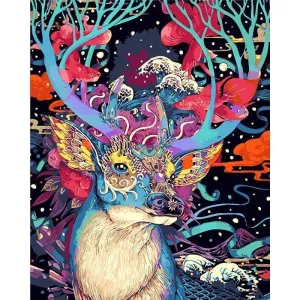 Colorful Japanese Deer - Canvastly DIY Paint By Numbers