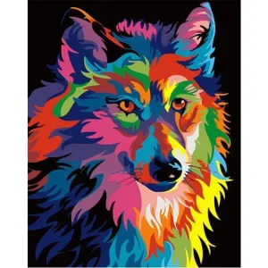 Colorful Wolf – Canvastly DIY Paint By Numbers