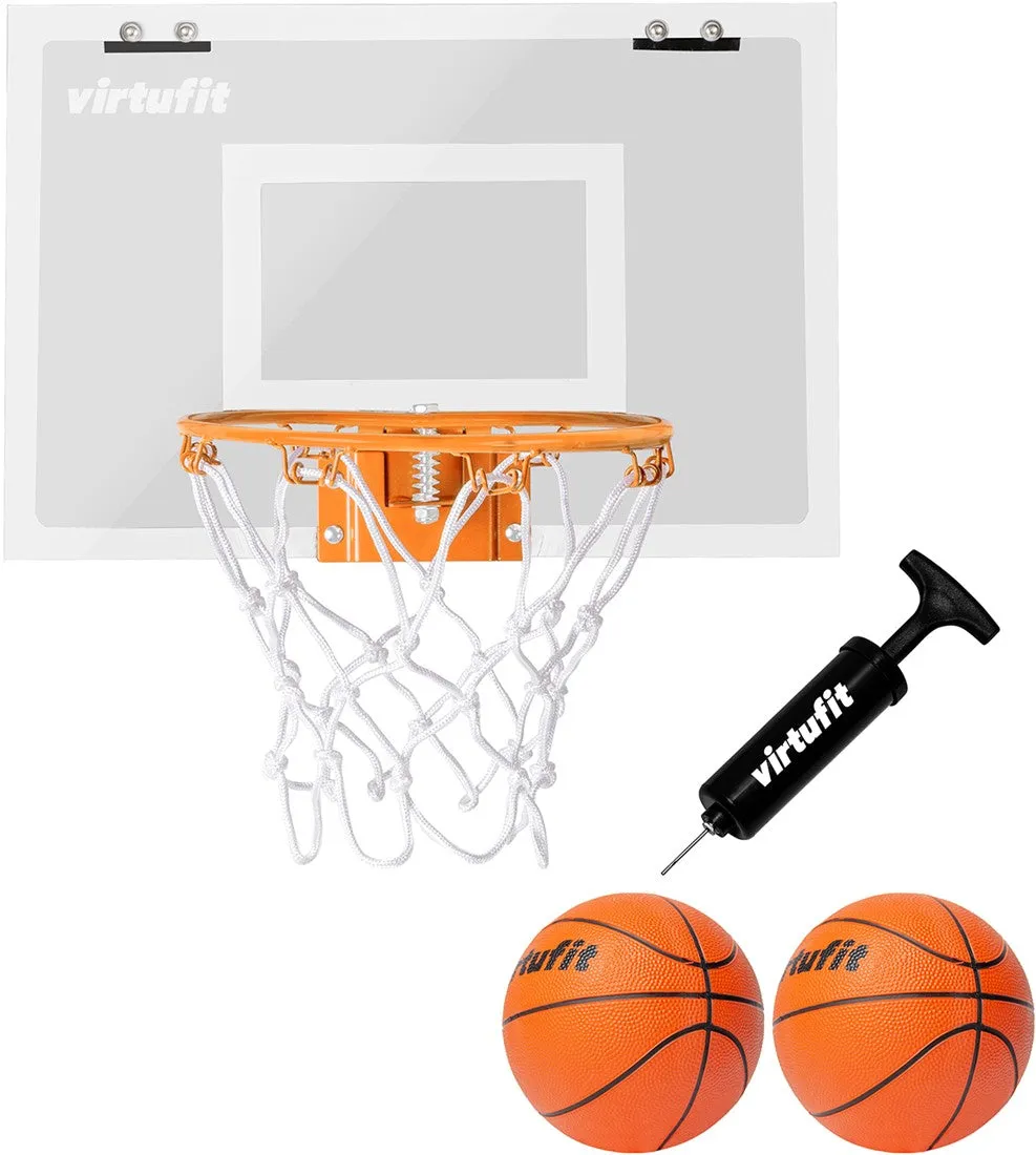 Cos Baschet cu 2 Mingi si Pompa VirtuFit Pro Mini Alb