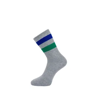 CREVE NINE: Women's Mid Neck Striped Socks - Grey