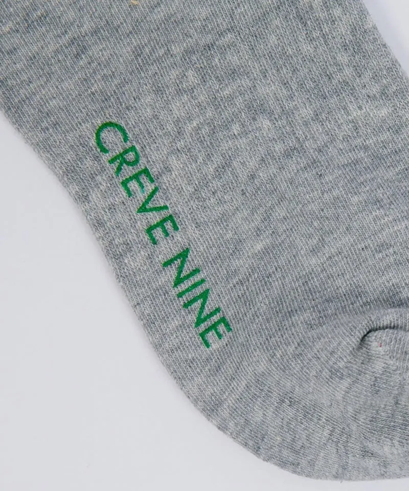CREVE NINE: Women's Mid Neck Striped Socks - Grey