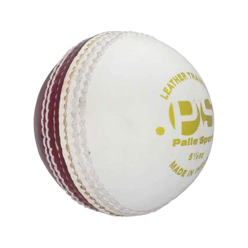 Cricket - Leather Cricket Coaching Ball – One side Red/One Side White