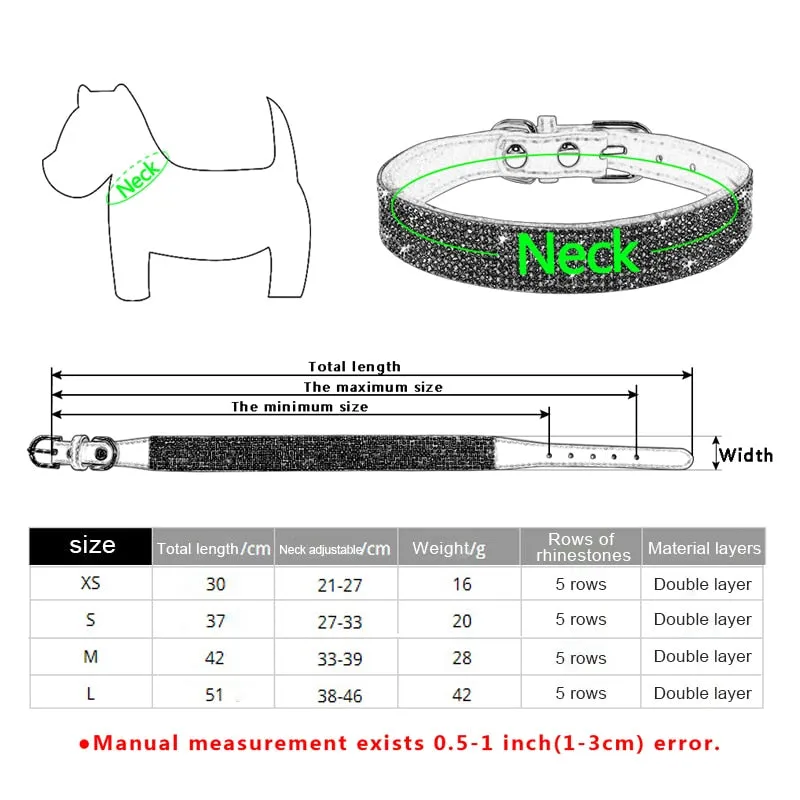 Crystal Glitter Rhinestone Dog Collar