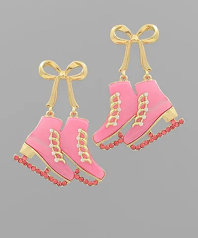 Crystal Ice Skate Shoes Earrings