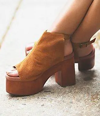 cute chunky platforms leather