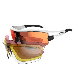 Cycling 900 Red Pack Adult Cycling Sunglasses -4 Interchangeable Lenses - Red