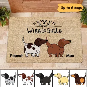 Dachshund Wiggle Butt Club Dog Personalized Doormat