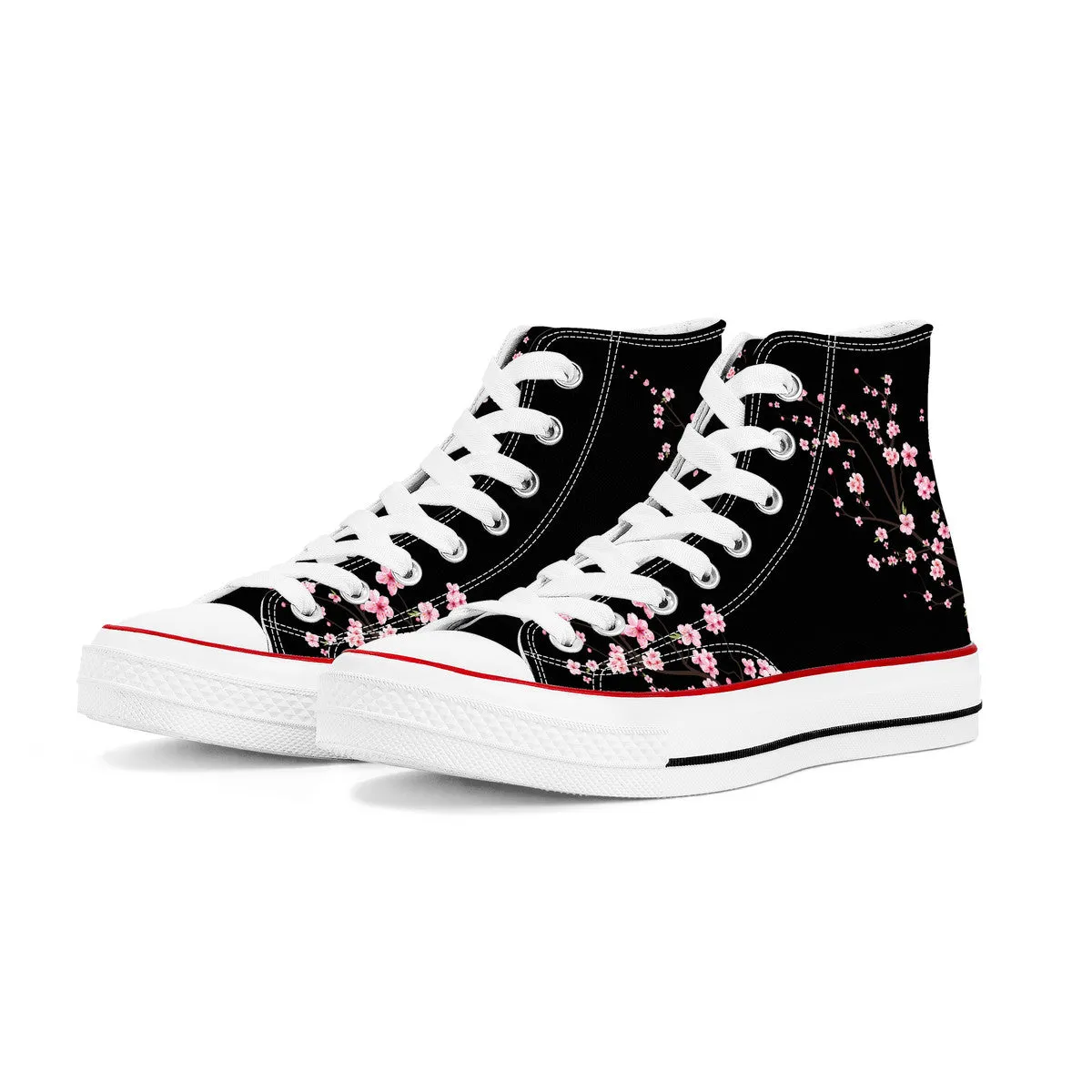 Dark Night Black Sakura  High Top