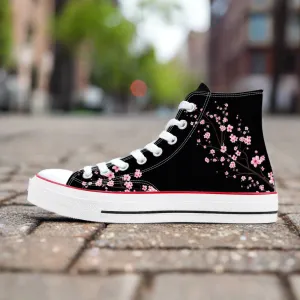 Dark Night Black Sakura  High Top