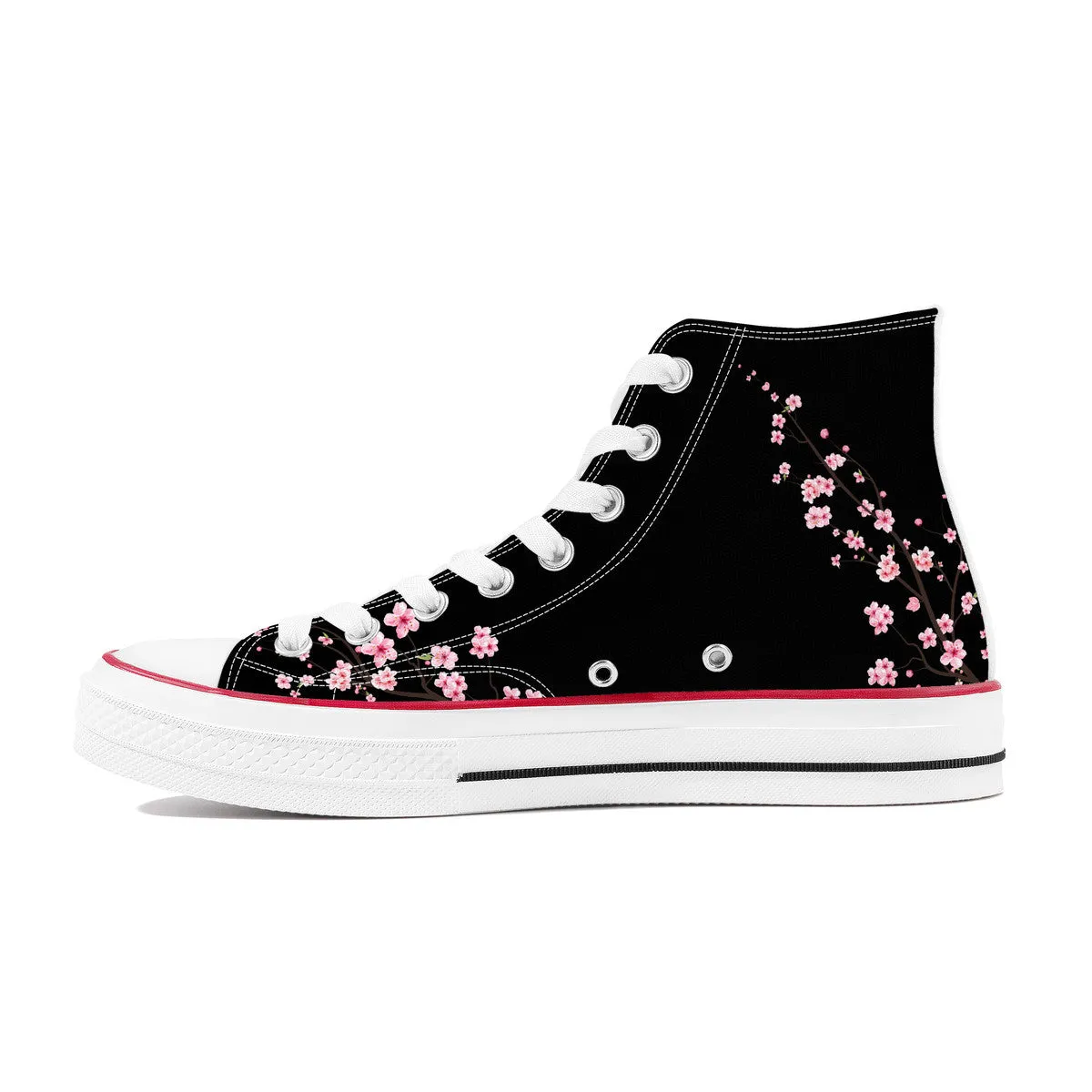 Dark Night Black Sakura  High Top