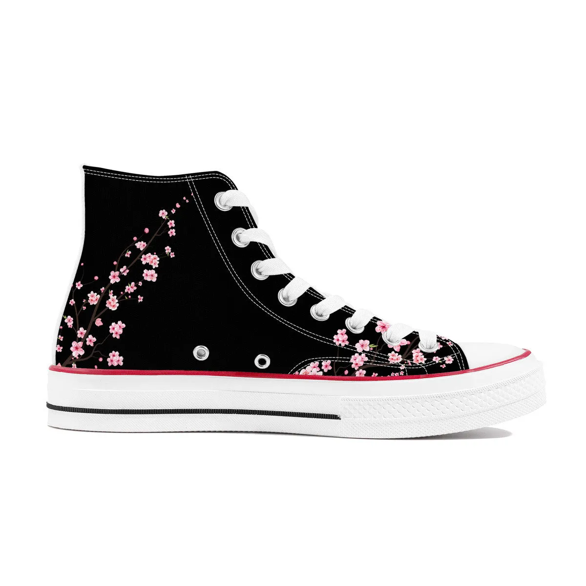 Dark Night Black Sakura  High Top