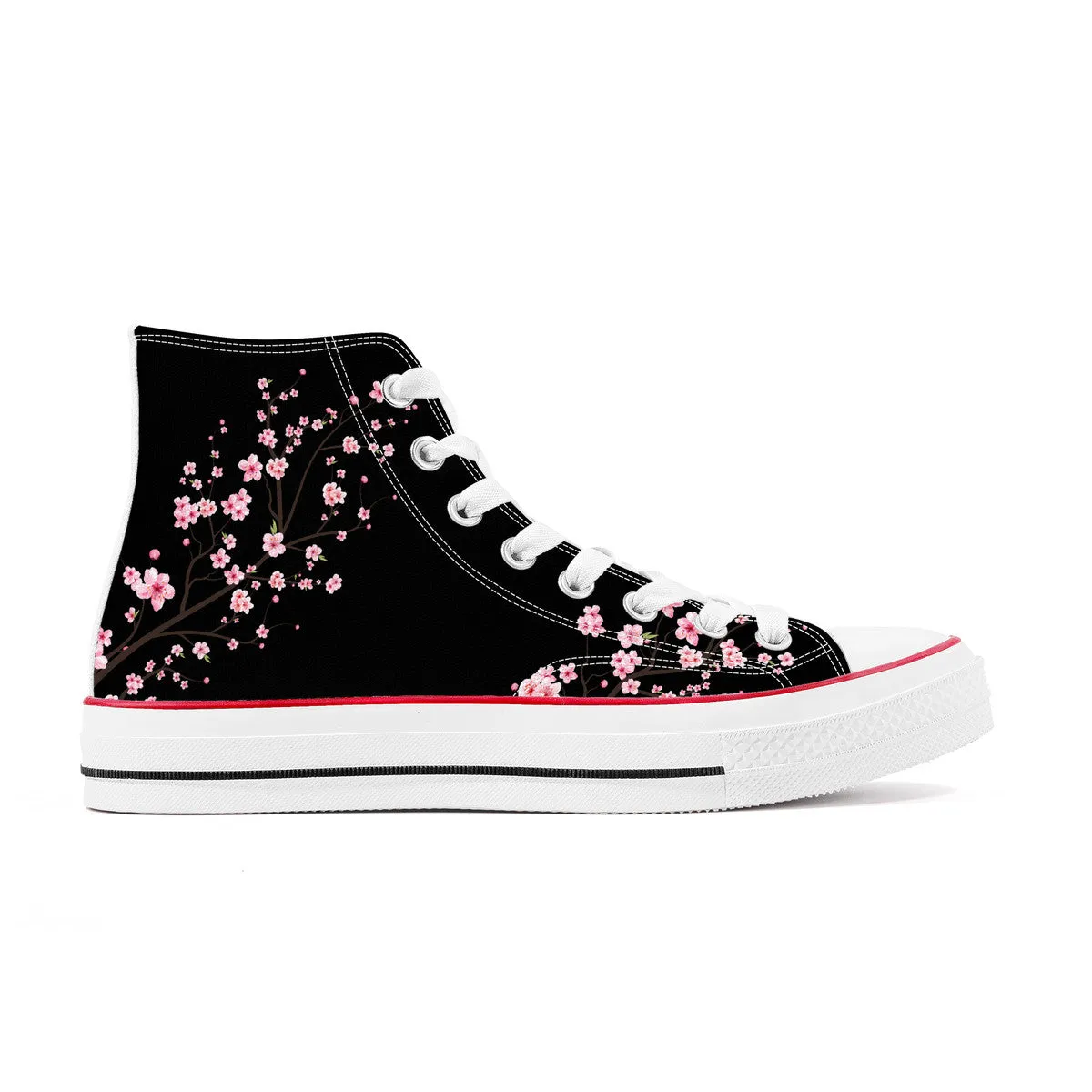 Dark Night Black Sakura  High Top