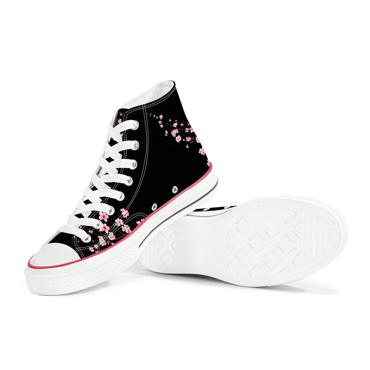 Dark Night Black Sakura  High Top