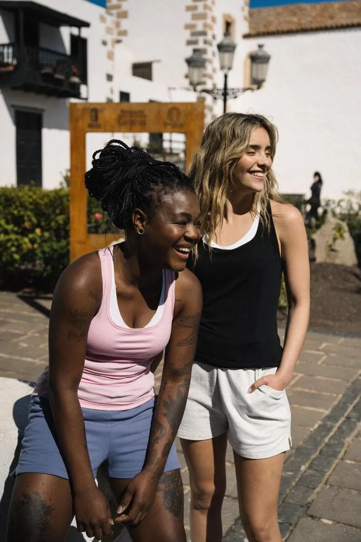 Débardeur slim col rond fitness femme
