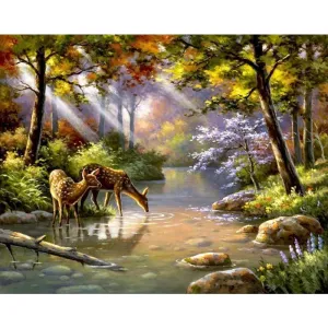 Deer Landscape - Canvastly DIY Paint By Numbers