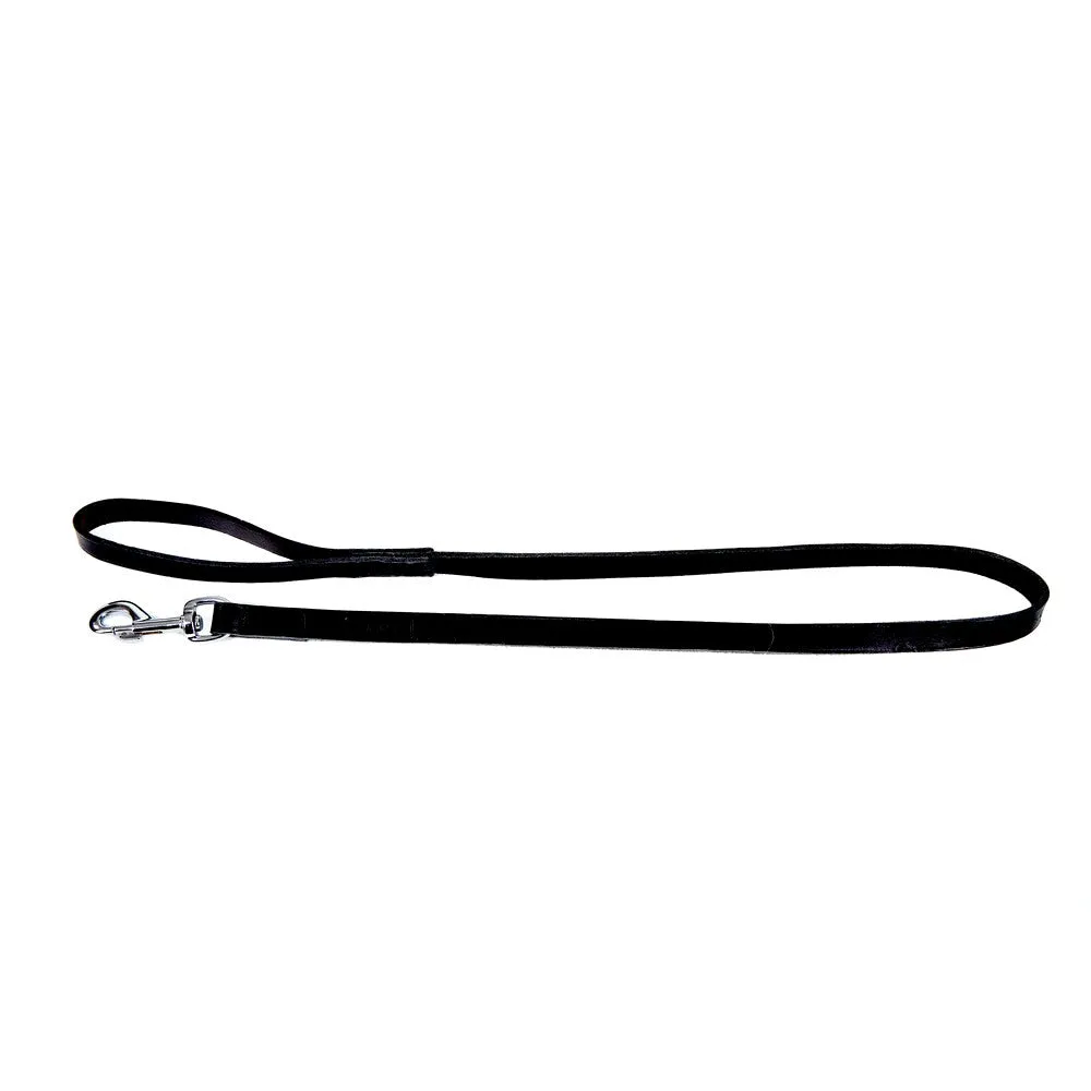 Dingo Gear Black Leather Stitched Leash