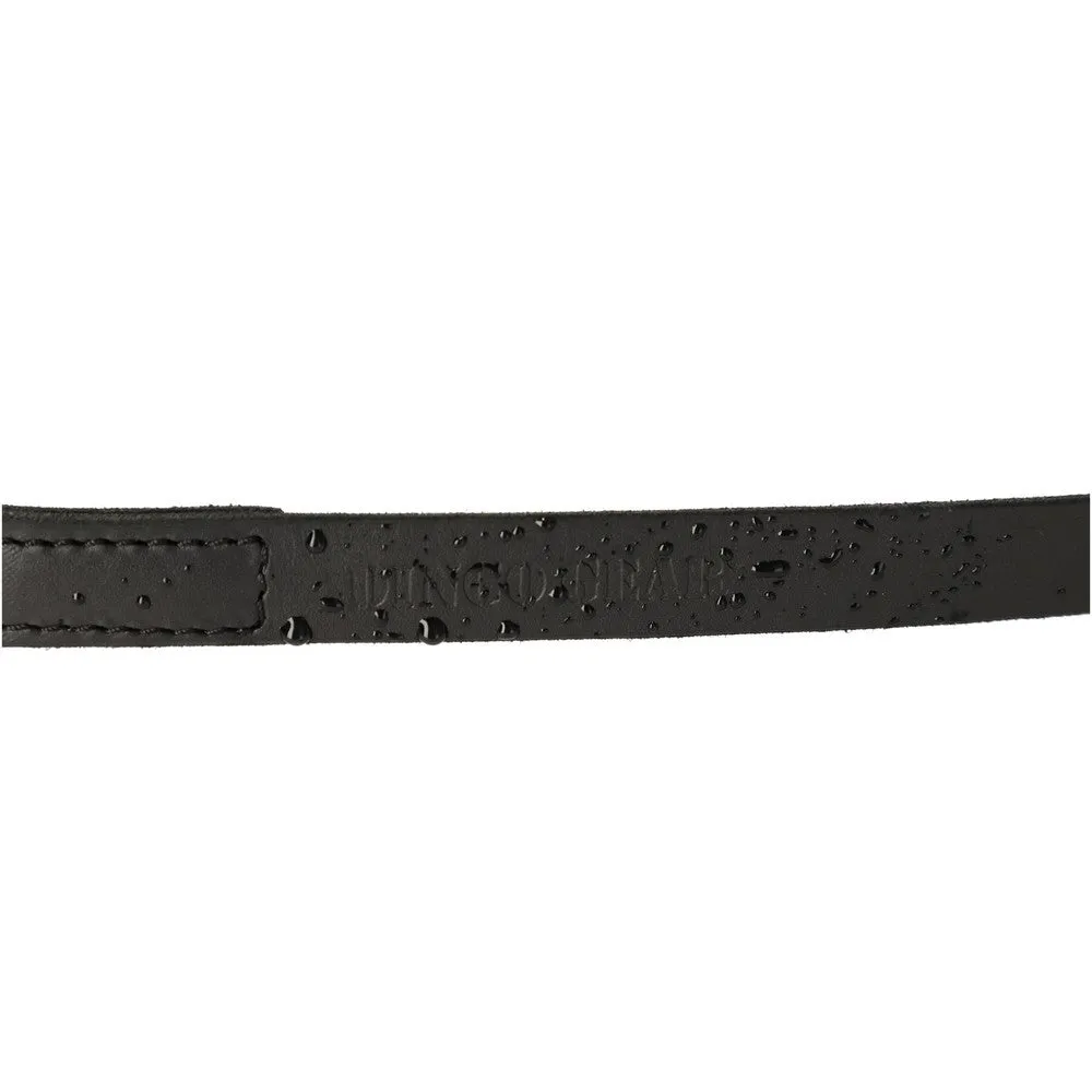 Dingo Gear Black Leather Stitched Leash