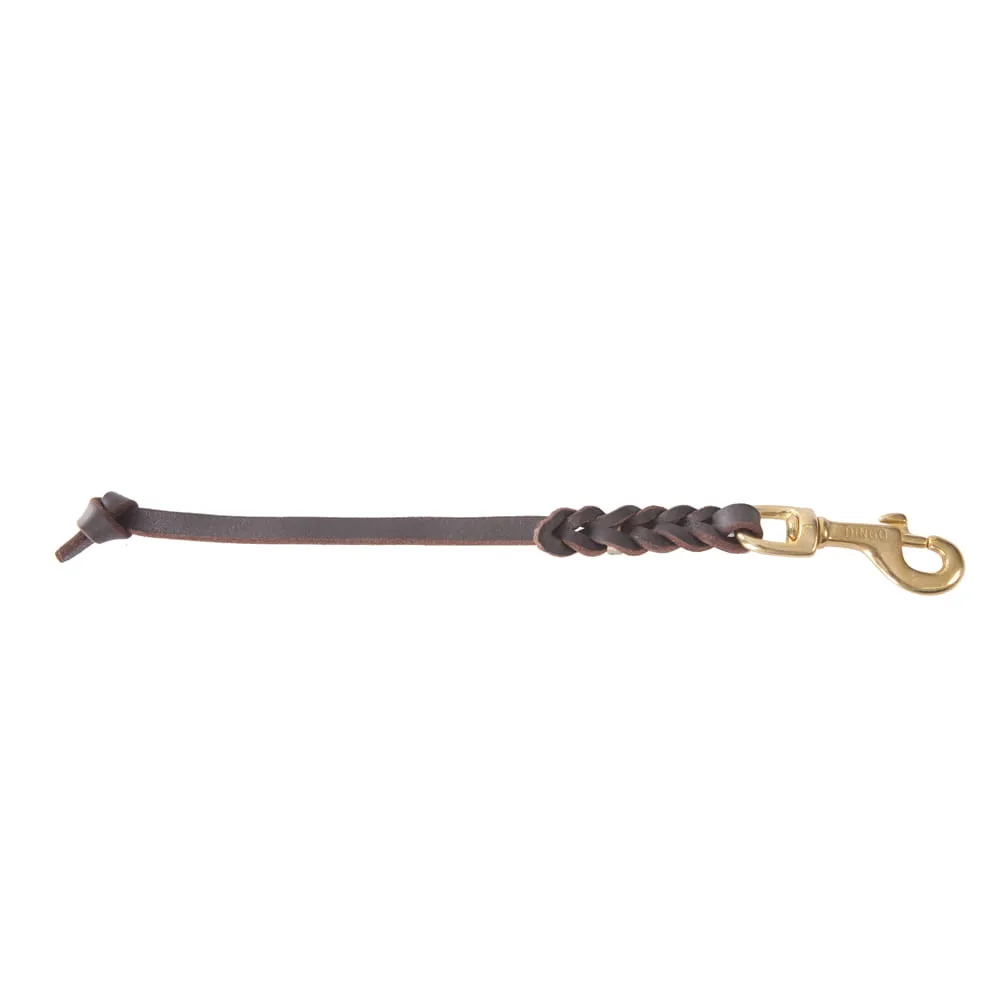 DINGO GEAR Leather short lead - braided with a knot