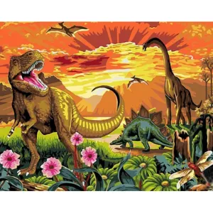 Dinosaurs - Canvastly DIY Paint By Numbers