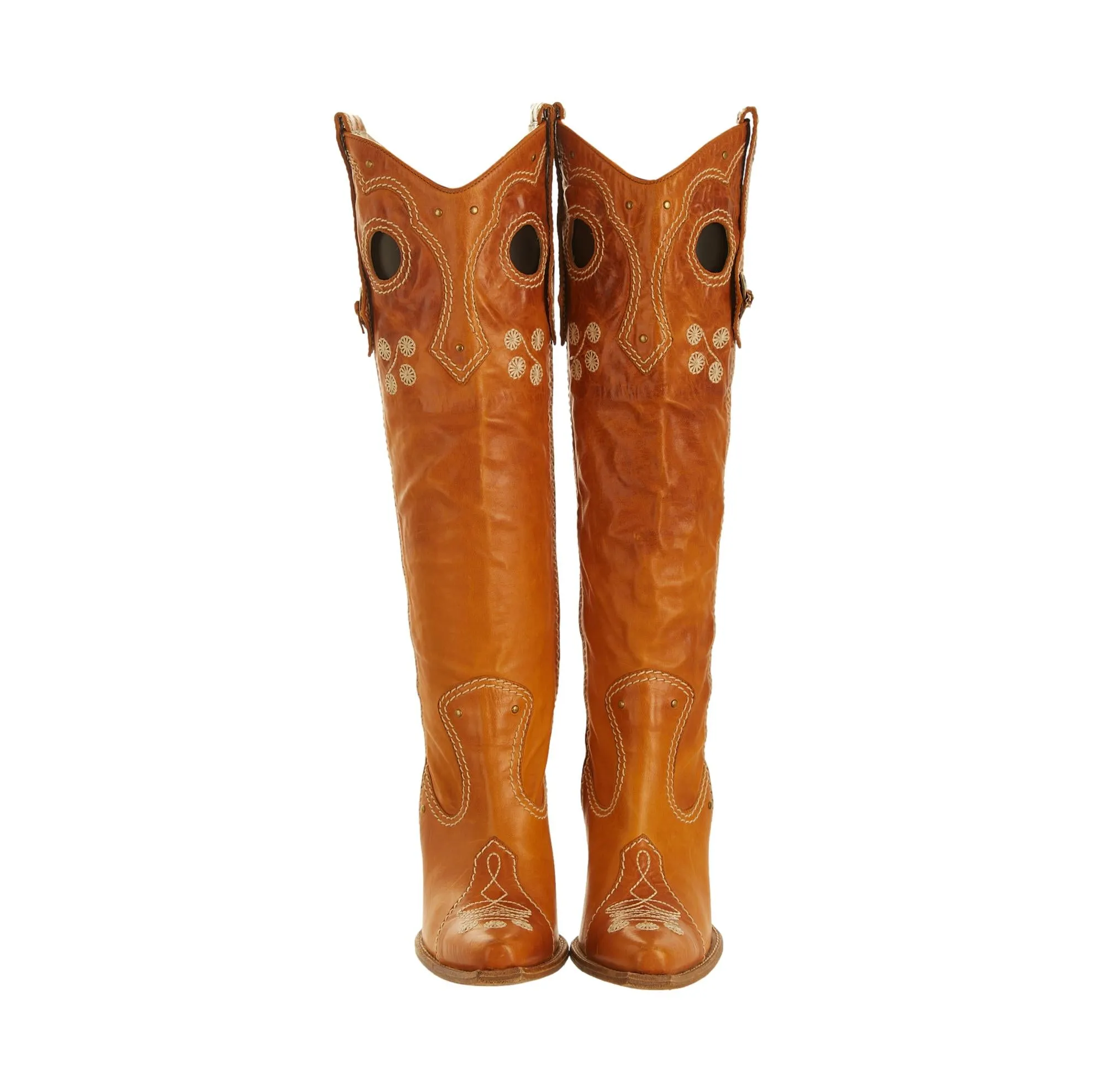 Dior Brown Embroidered Cowboy Boots