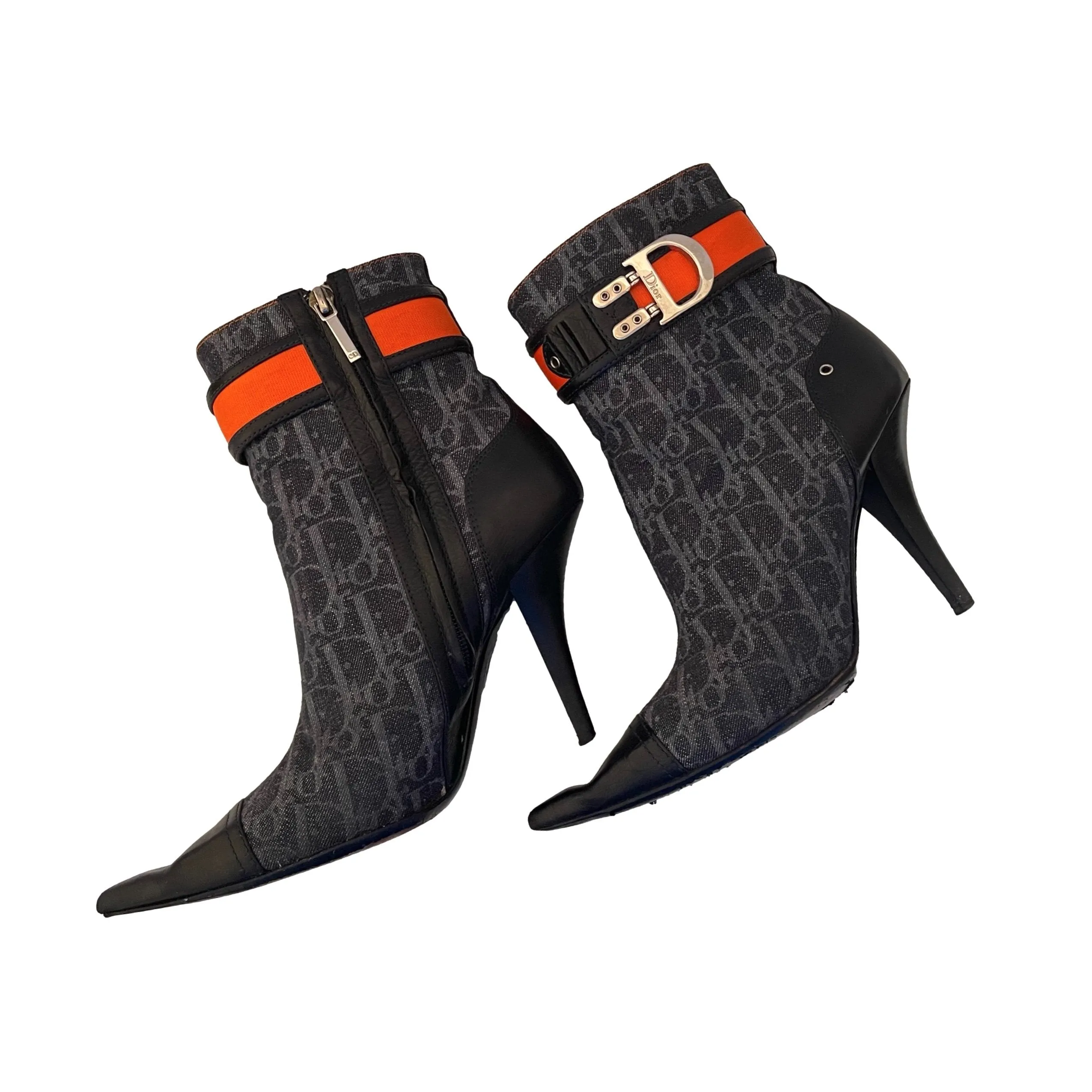 Dior Navy Flight Heeled Boots