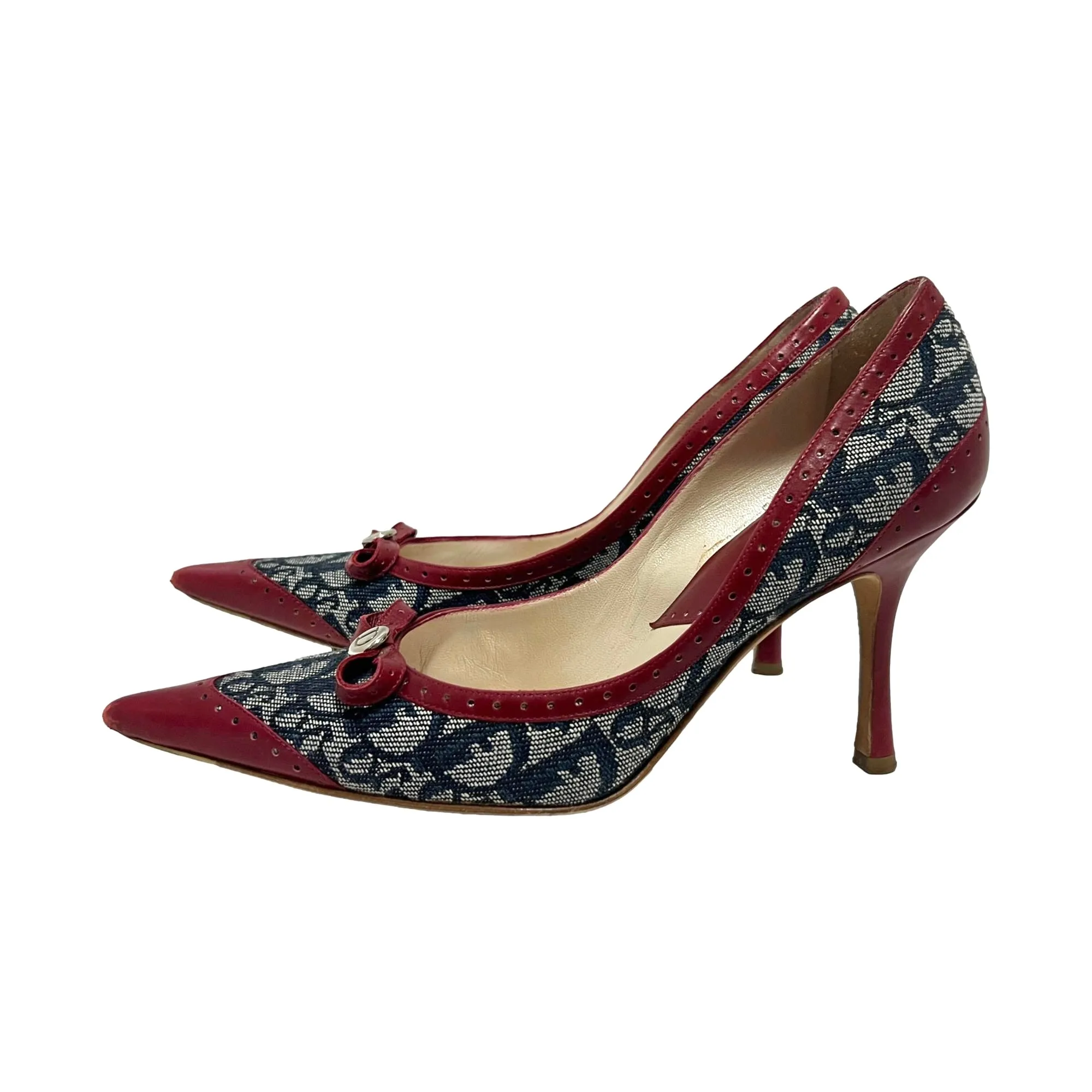 Dior Navy Logo Bow Heels