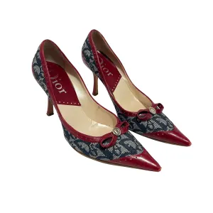 Dior Navy Logo Bow Heels