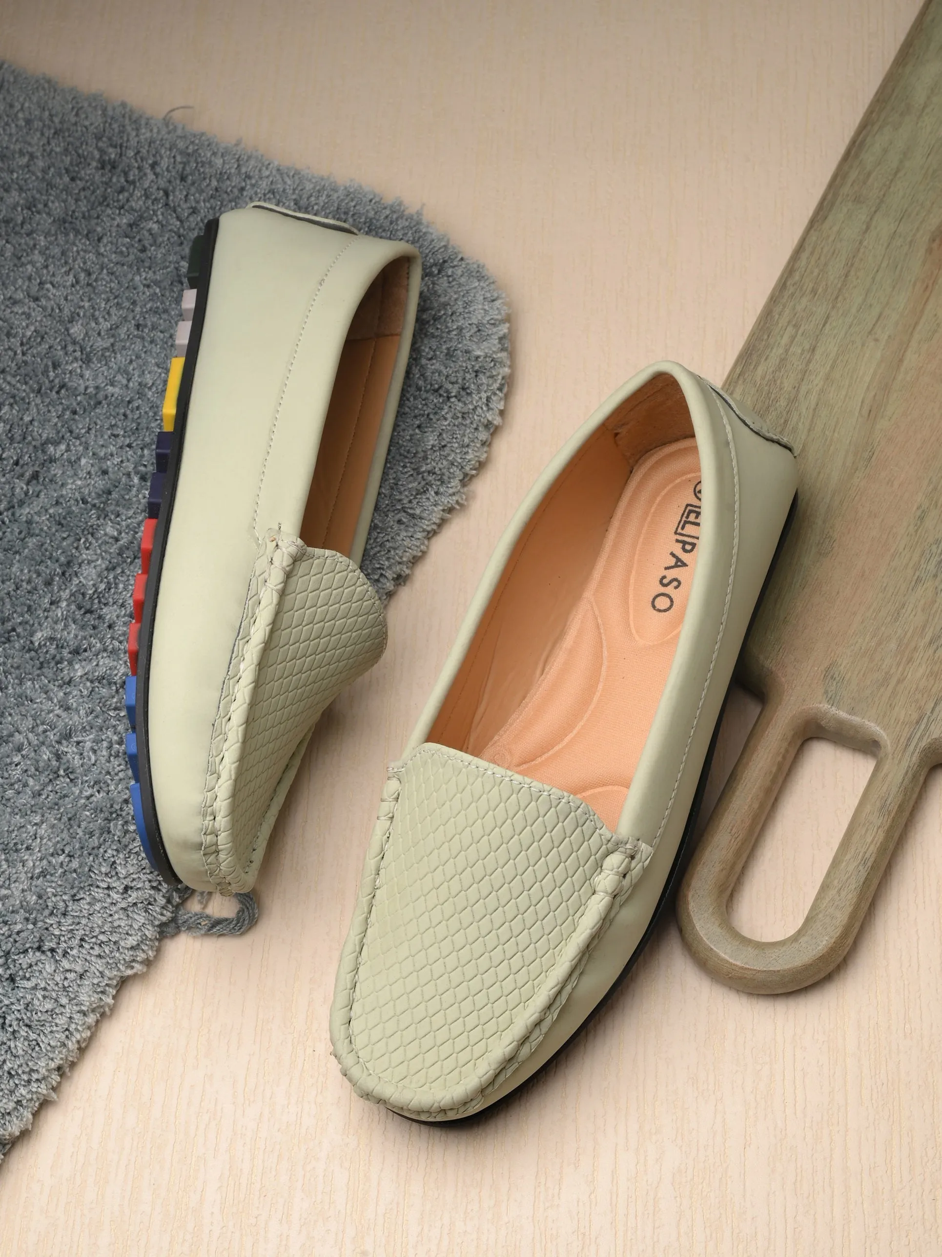 El PASO Textured Slip-On Loafers For Women