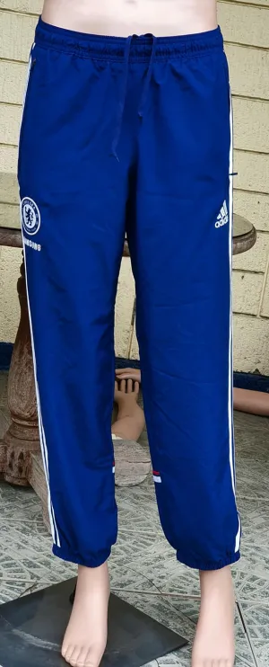 ENGLISH PREMIER CHELSEA 2014-2015 PREMIER & LEAGUE CUP CHAMPION PRESENTATION & TRAINING AUTHENTIC ADIDAS JOGGING PANTS MEDIUM UK SIZE 32"  MODEL G89710