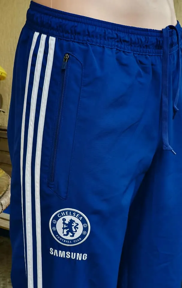 ENGLISH PREMIER CHELSEA 2014-2015 PREMIER & LEAGUE CUP CHAMPION PRESENTATION & TRAINING AUTHENTIC ADIDAS JOGGING PANTS MEDIUM UK SIZE 32"  MODEL G89710
