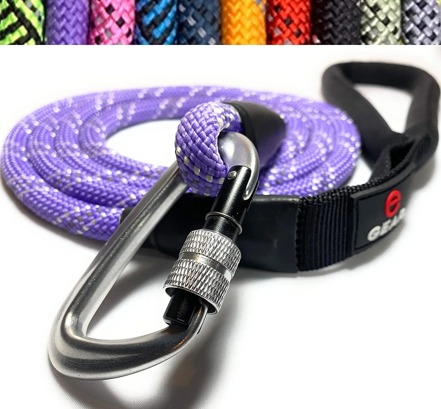 Enthusiast Gear 6' Foot Climbing Rope Dog Leash with Locking Carabiner for Large and Medium Breeds
