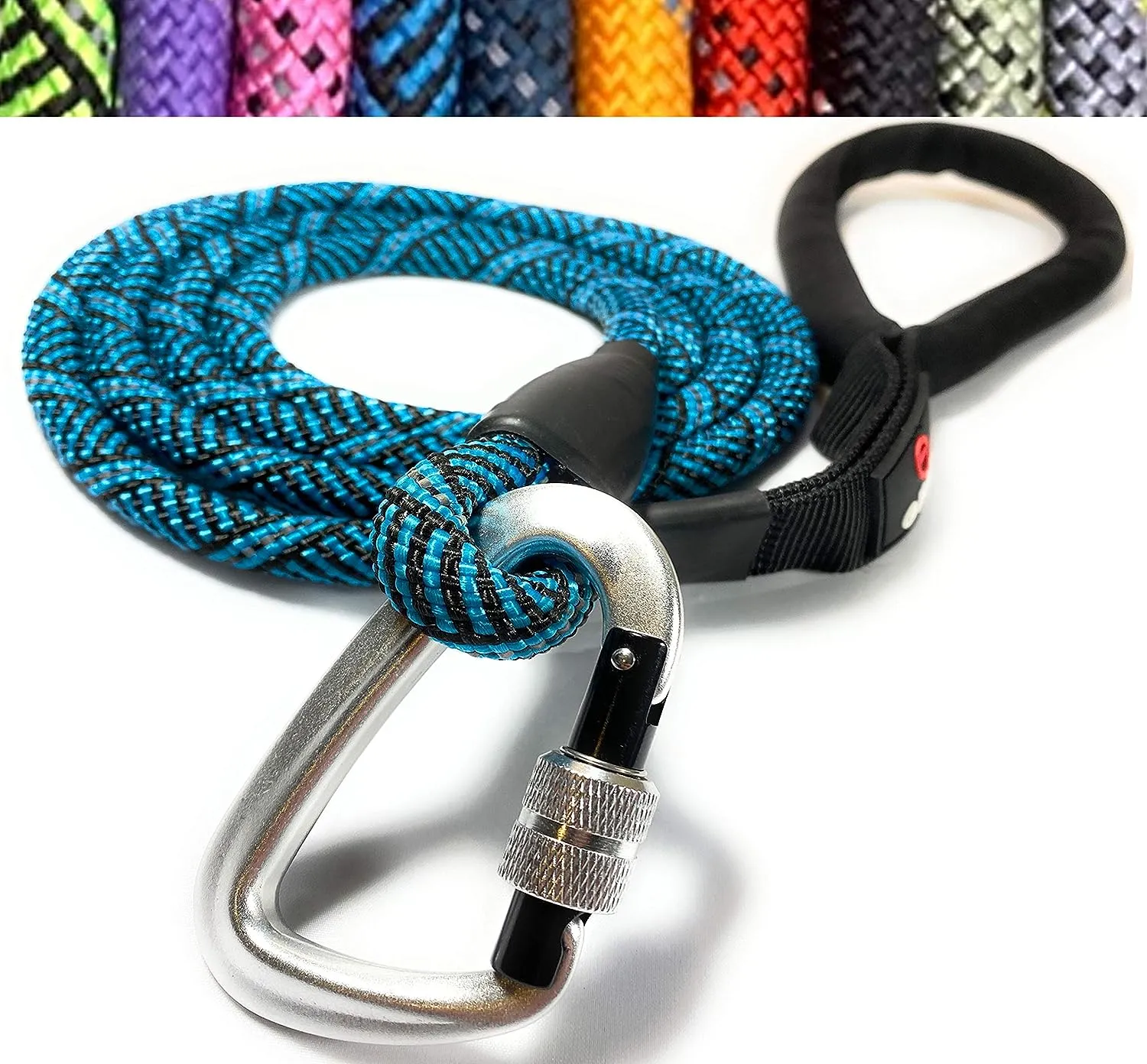 Enthusiast Gear 6' Foot Climbing Rope Dog Leash with Locking Carabiner for Large and Medium Breeds