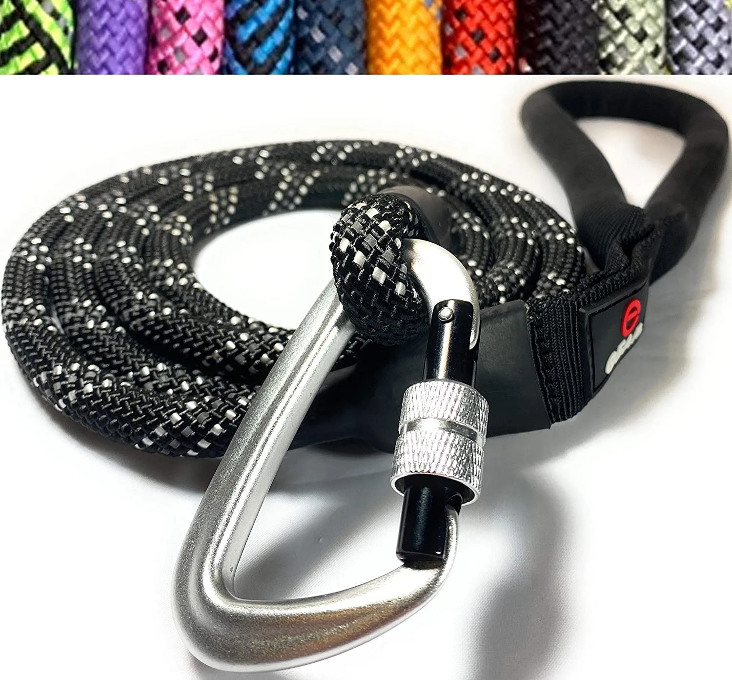 Enthusiast Gear 6' Foot Climbing Rope Dog Leash with Locking Carabiner for Large and Medium Breeds