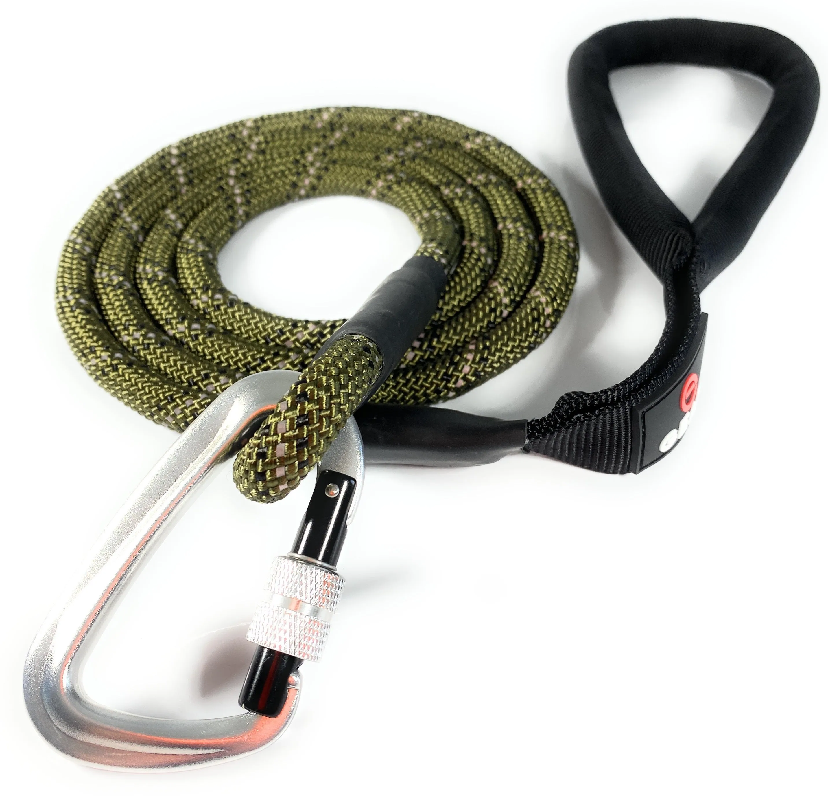 Enthusiast Gear 6' Foot Climbing Rope Dog Leash with Locking Carabiner for Large and Medium Breeds