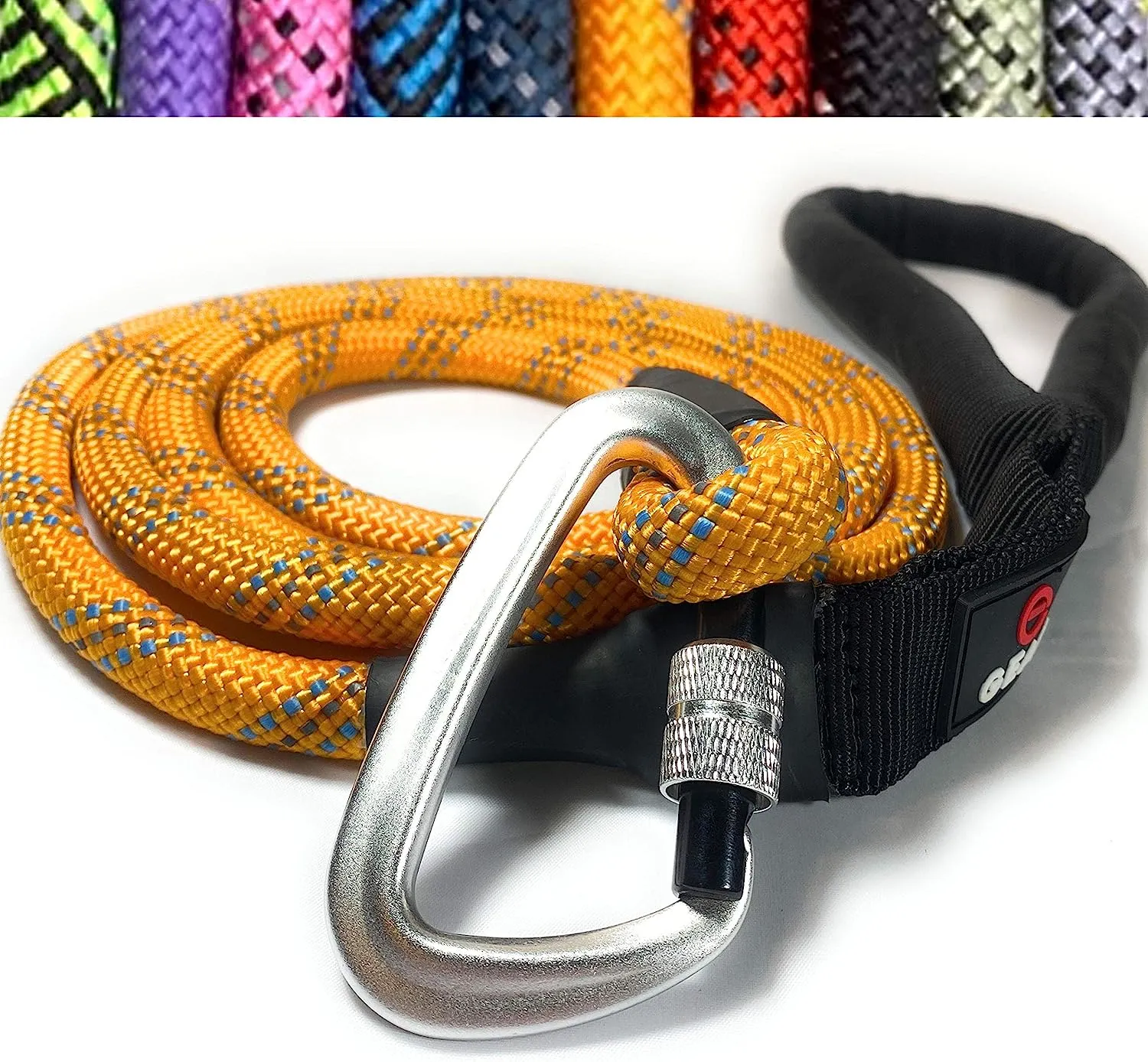 Enthusiast Gear 6' Foot Climbing Rope Dog Leash with Locking Carabiner for Large and Medium Breeds