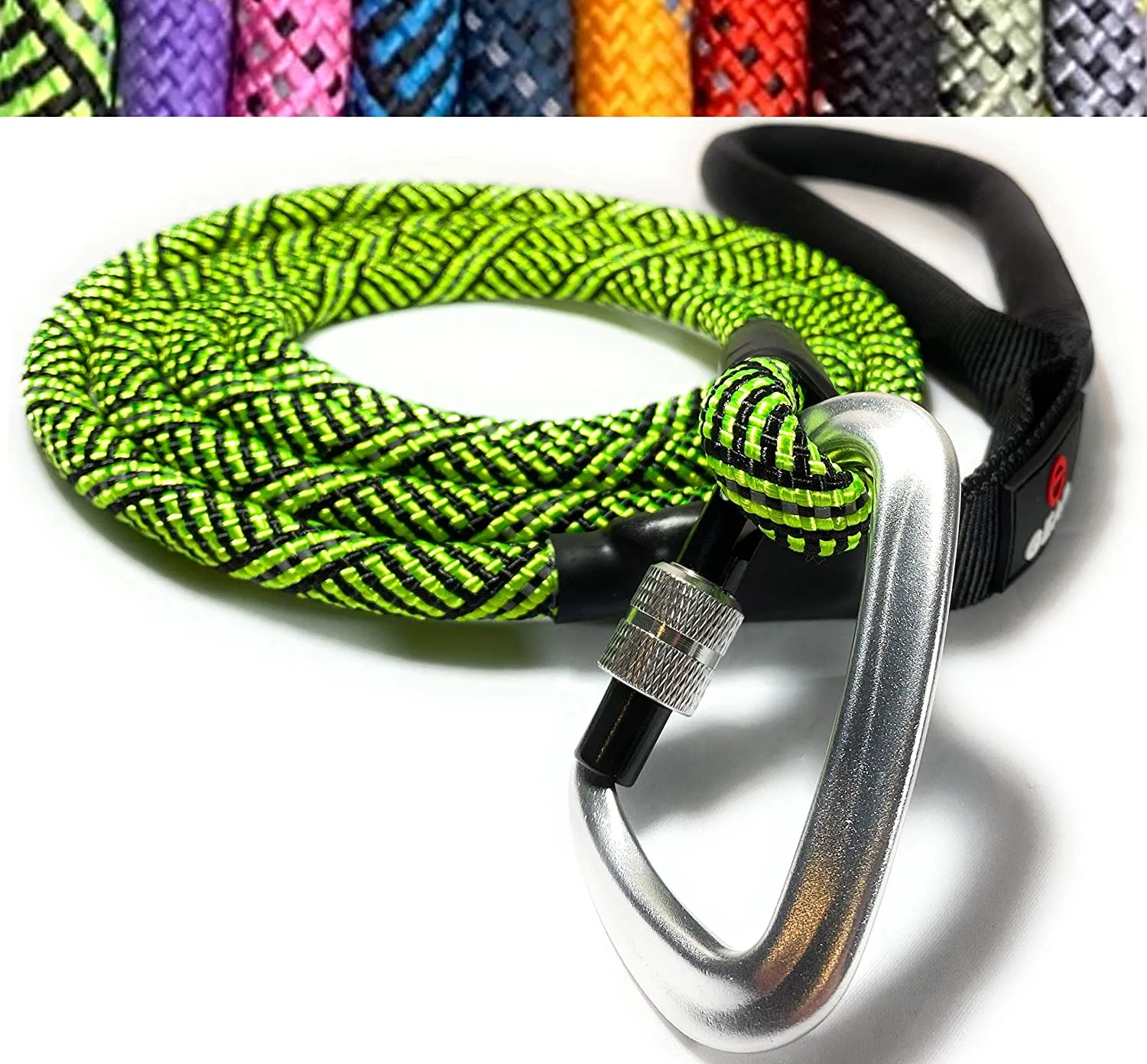 Enthusiast Gear 6' Foot Climbing Rope Dog Leash with Locking Carabiner for Large and Medium Breeds