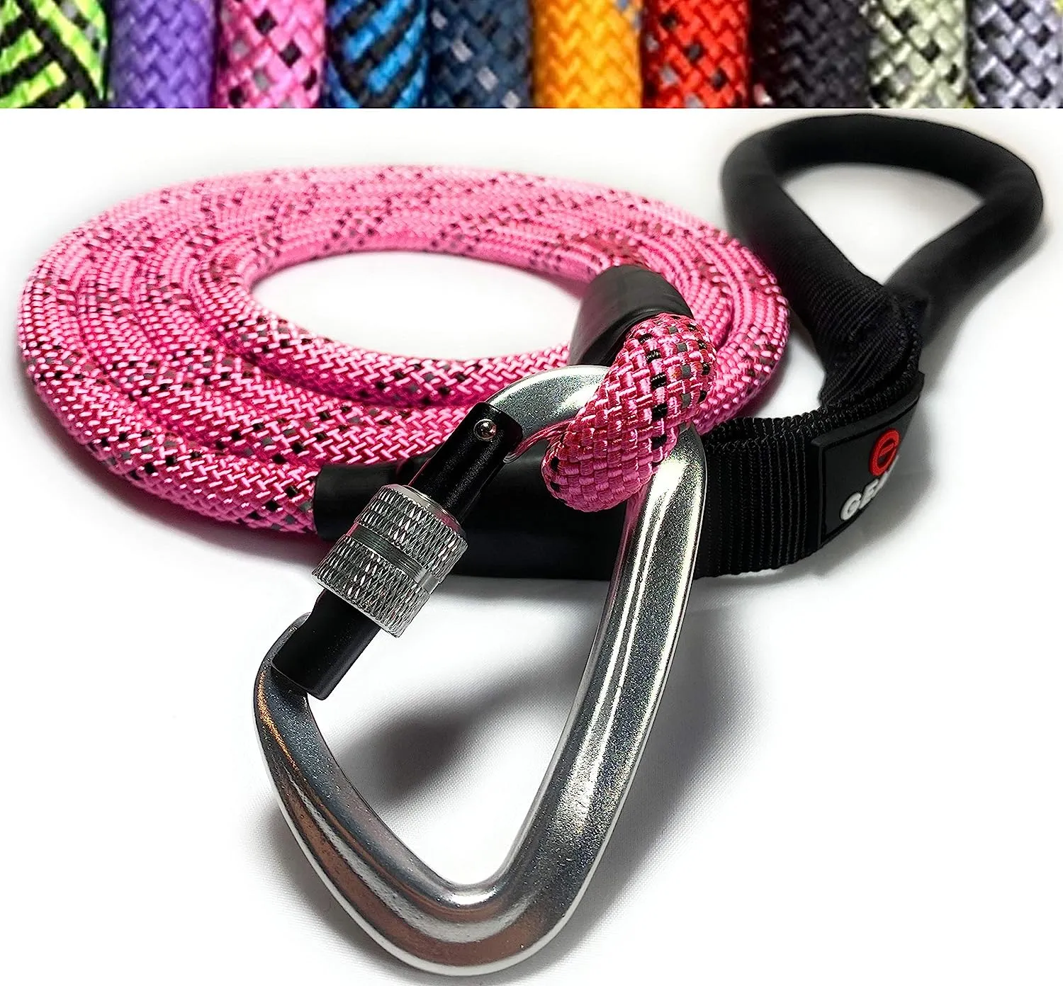 Enthusiast Gear 6' Foot Climbing Rope Dog Leash with Locking Carabiner for Large and Medium Breeds