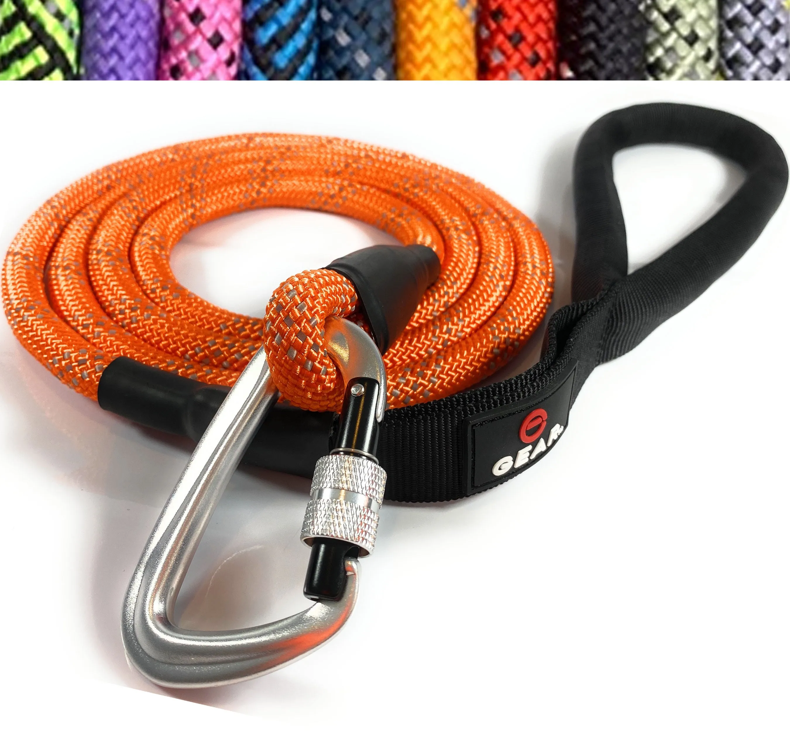 Enthusiast Gear 6' Foot Climbing Rope Dog Leash with Locking Carabiner for Large and Medium Breeds
