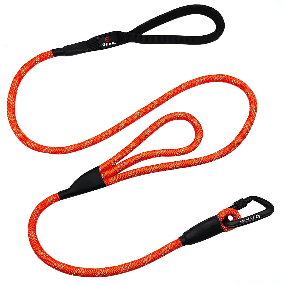 Enthusiast Gear Double Handle Rope Dog Leash with Locking Carabiner for Traffic Training Large and Medium Breeds (6' Foot)