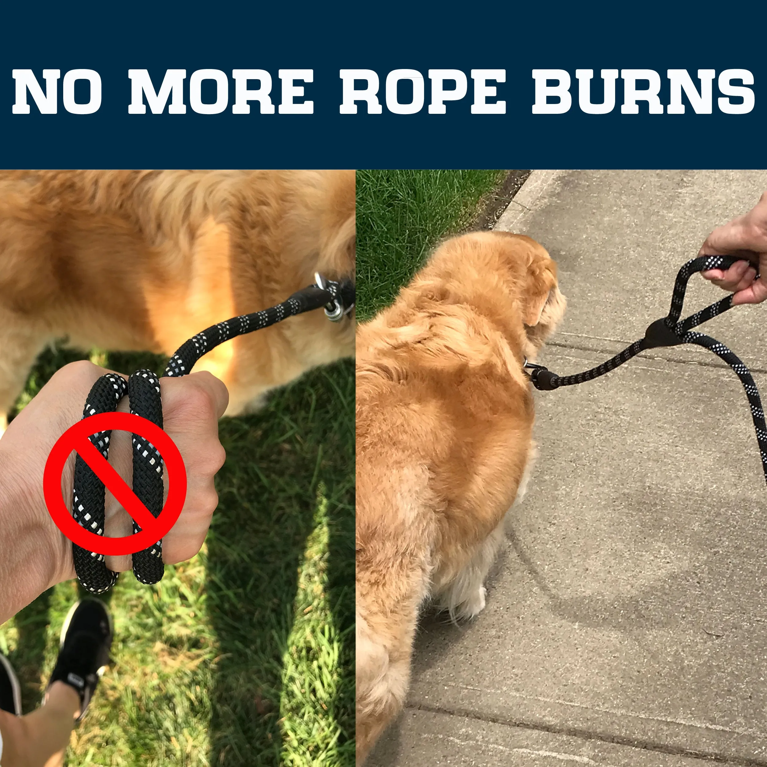 Enthusiast Gear Double Handle Rope Dog Leash with Locking Carabiner for Traffic Training Large and Medium Breeds (6' Foot)