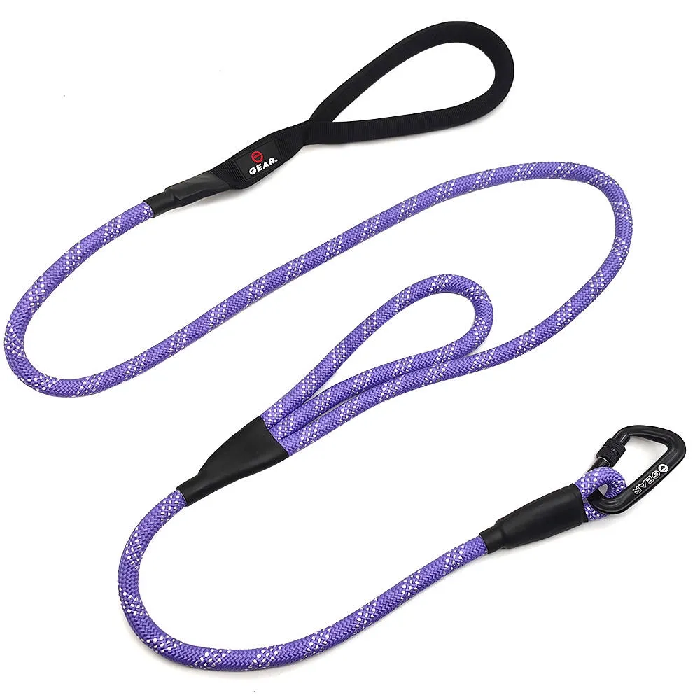 Enthusiast Gear Double Handle Rope Dog Leash with Locking Carabiner for Traffic Training Large and Medium Breeds (6' Foot)