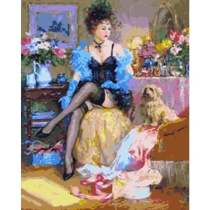 European Lady - Canvastly DIY Paint By Numbers