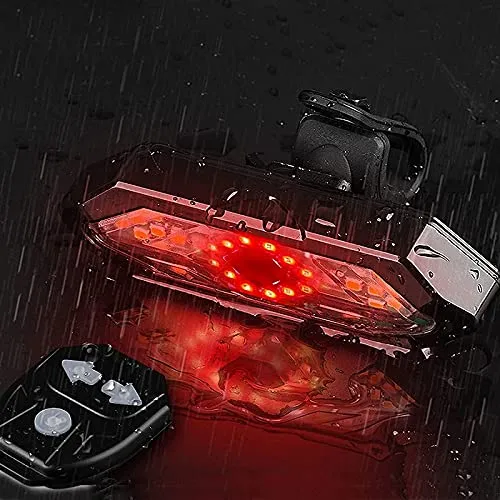 FASTPED ® Bicycle Tail Light USB Rechargable Smart Wireless Remote Control Turn Signal Warning Lamp Bike Taillight