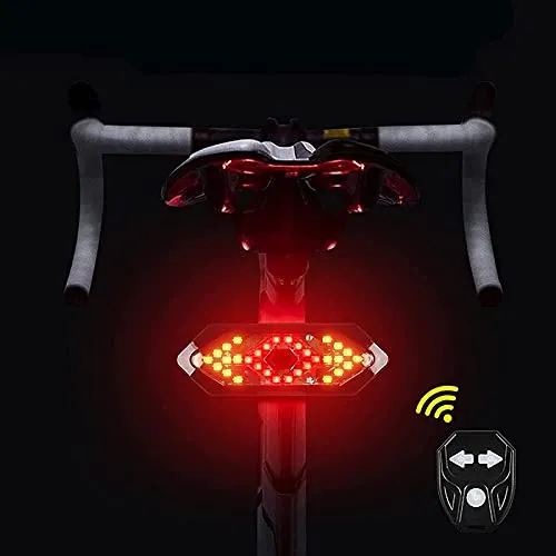 FASTPED ® Bicycle Tail Light USB Rechargable Smart Wireless Remote Control Turn Signal Warning Lamp Bike Taillight
