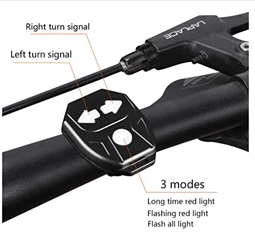 FASTPED ® Bicycle Tail Light USB Rechargable Smart Wireless Remote Control Turn Signal Warning Lamp Bike Taillight