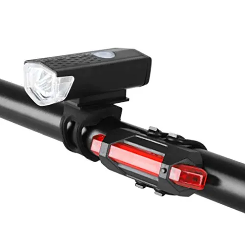 FASTPED ® Combo of Bicycle LED USB Rechargeable Head Light and Tail Light