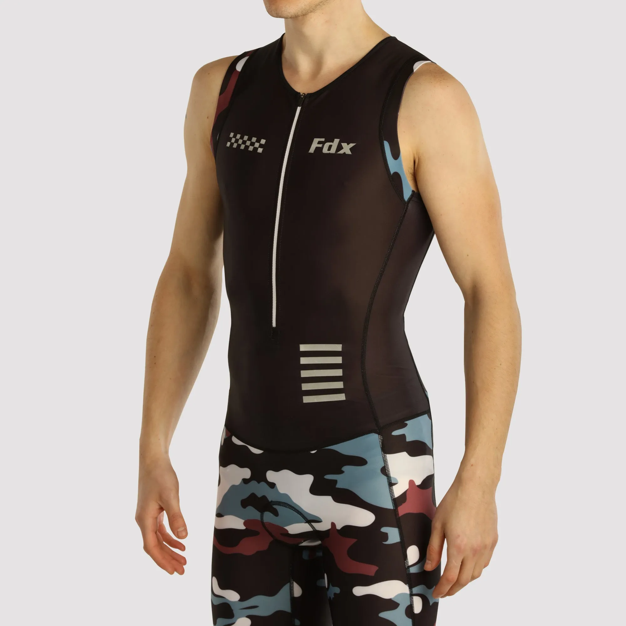 Fdx Camouflage Black Men's & Boy's Padded Triathlon Suit