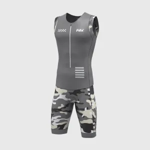 Fdx Camouflage Grey Men's & Boy's Padded Triathlon Suit